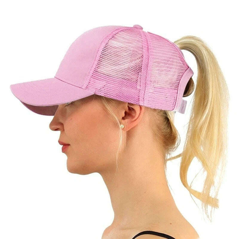 KIMLUD, Female Adjustable Hip Hop Hats 2020 Ponytail Baseball Cap Women Snapback Hat Mesh Caps Summer Breathable Mesh Sun Hat For Ladies, KIMLUD Womens Clothes