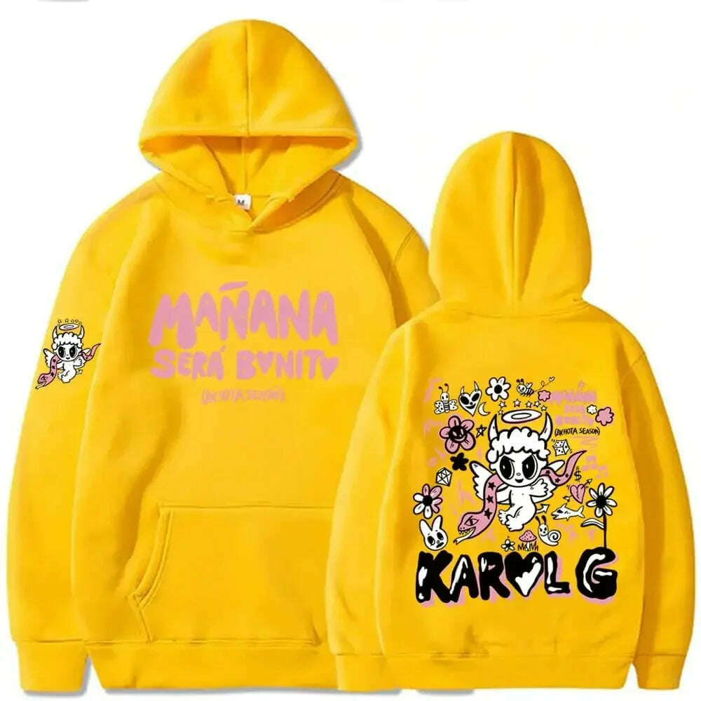 KIMLUD, Female Singer Karol G Hoodies Manana Sera Bonito Printing Hoodie Bichota Multi-colors Sweatshirts Y2k Fleece Hoody for Men Women, KIMLUD Womens Clothes