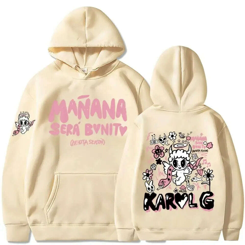 KIMLUD, Female Singer Karol G Hoodies Manana Sera Bonito Printing Hoodie Bichota Multi-colors Sweatshirts Y2k Fleece Hoody for Men Women, KIMLUD Womens Clothes