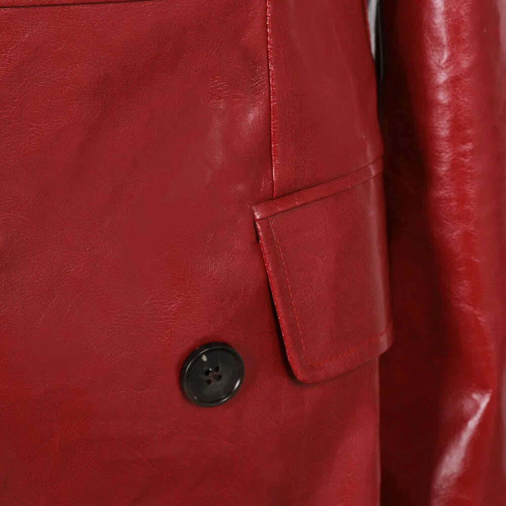 Female Web Cosplay Madame Jacket Costume Movie Role Play For Adult Women Outfit Fantasy Leather Coat Halloween Carnival Suit - KIMLUD