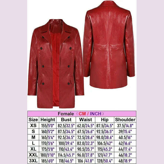 Female Webb Madame Cosplay Red Jacket Role Play Costume Adult Women Outfit Fantasy Movie Leather Coat Halloween Carnival Suit - KIMLUD