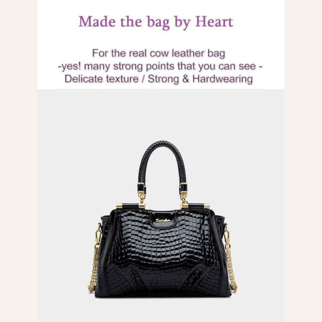 KIMLUD, Few in stock,hurry to buy!ZOOLER Original Full 100% Real Leather Handbags Soft Skin Genuine Leather Bag Costly Women Bags #QS220, KIMLUD Womens Clothes