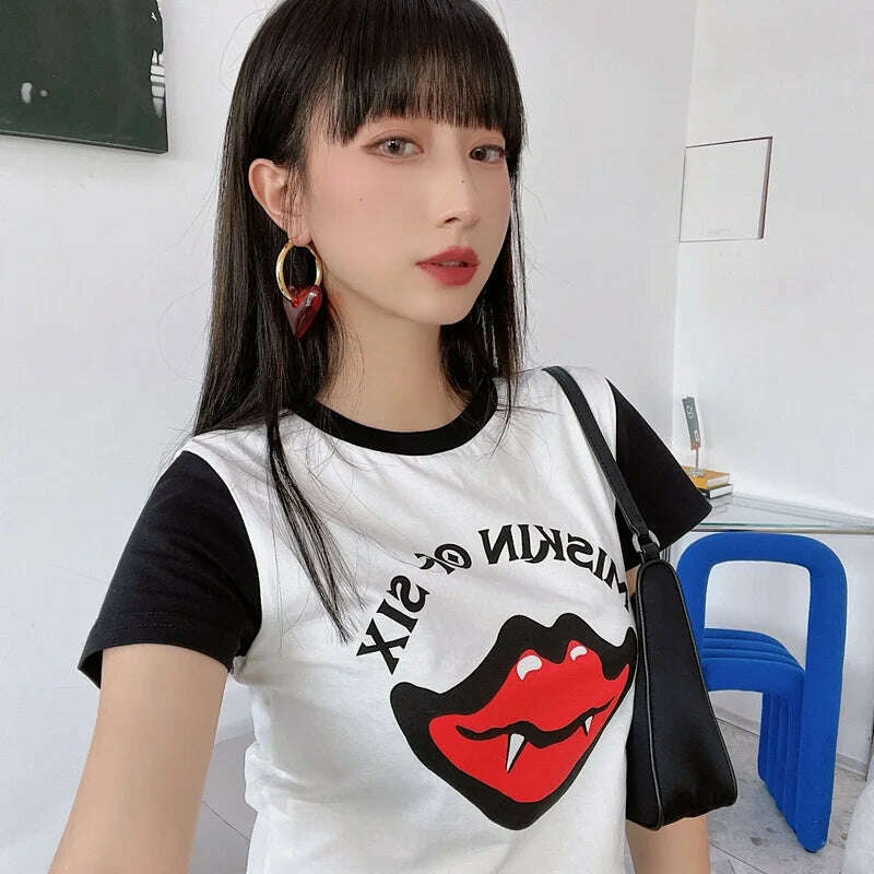 FFLACELL 2022 New Punk Vintage Metal Hoop Red Heart Drop Earrings for Women Girls Party Fashion Hip hop Jewelry Gifts - KIMLUD