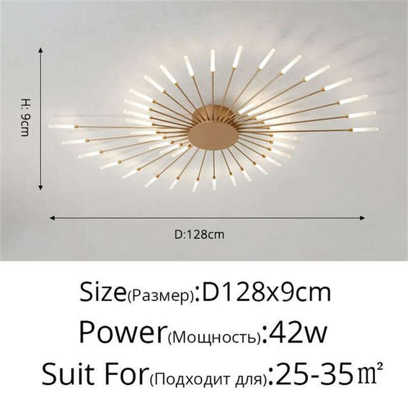 Firework Shape Ceiling Lamp New Led Aisle Light for Study Room Bedroom Foyer Kitchen Indoor Lighting Villa Apartment Chandelier - KIMLUD