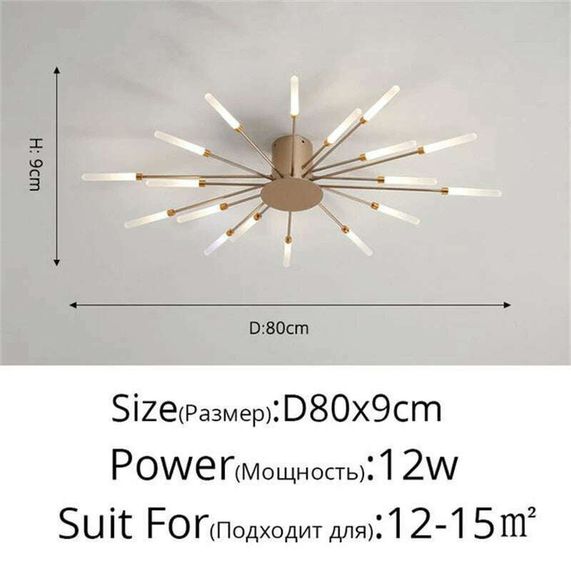 Firework Shape Ceiling Lamp New Led Aisle Light for Study Room Bedroom Foyer Kitchen Indoor Lighting Villa Apartment Chandelier - KIMLUD