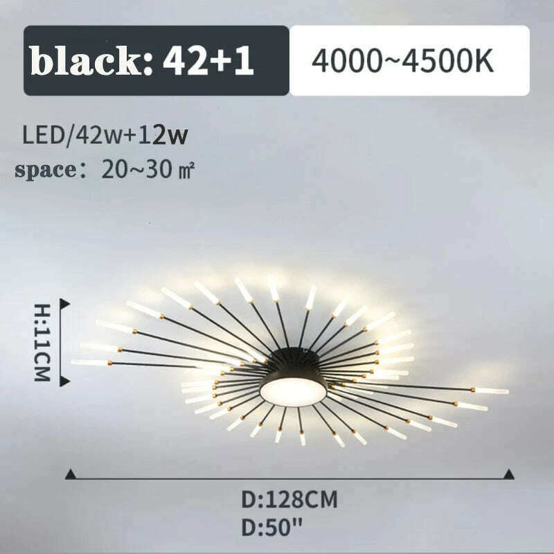 Firework Shape Ceiling Lamp New Led Aisle Light for Study Room Bedroom Foyer Kitchen Indoor Lighting Villa Apartment Chandelier - KIMLUD