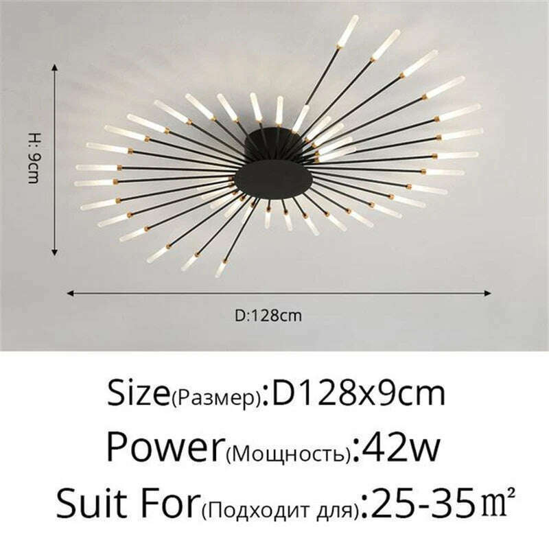 Firework Shape Ceiling Lamp New Led Aisle Light for Study Room Bedroom Foyer Kitchen Indoor Lighting Villa Apartment Chandelier - KIMLUD