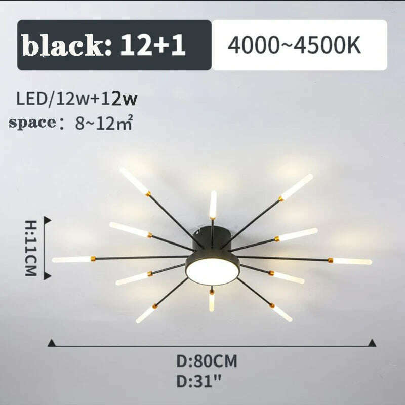 Firework Shape Ceiling Lamp New Led Aisle Light for Study Room Bedroom Foyer Kitchen Indoor Lighting Villa Apartment Chandelier - KIMLUD