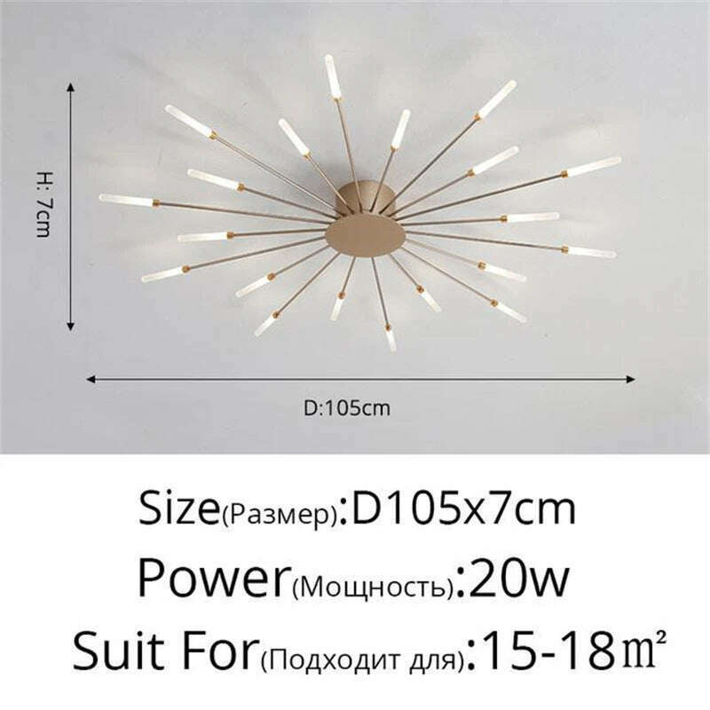 Firework Shape Ceiling Lamp New Led Aisle Light for Study Room Bedroom Foyer Kitchen Indoor Lighting Villa Apartment Chandelier - KIMLUD