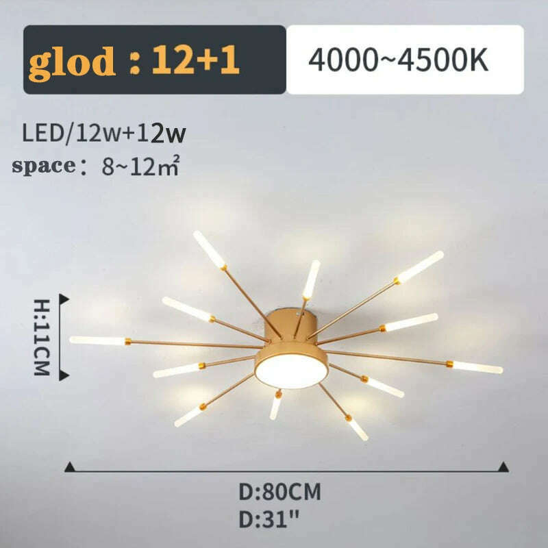 Firework Shape Ceiling Lamp New Led Aisle Light for Study Room Bedroom Foyer Kitchen Indoor Lighting Villa Apartment Chandelier - KIMLUD