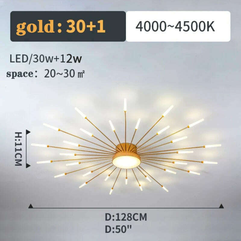 Firework Shape Ceiling Lamp New Led Aisle Light for Study Room Bedroom Foyer Kitchen Indoor Lighting Villa Apartment Chandelier - KIMLUD