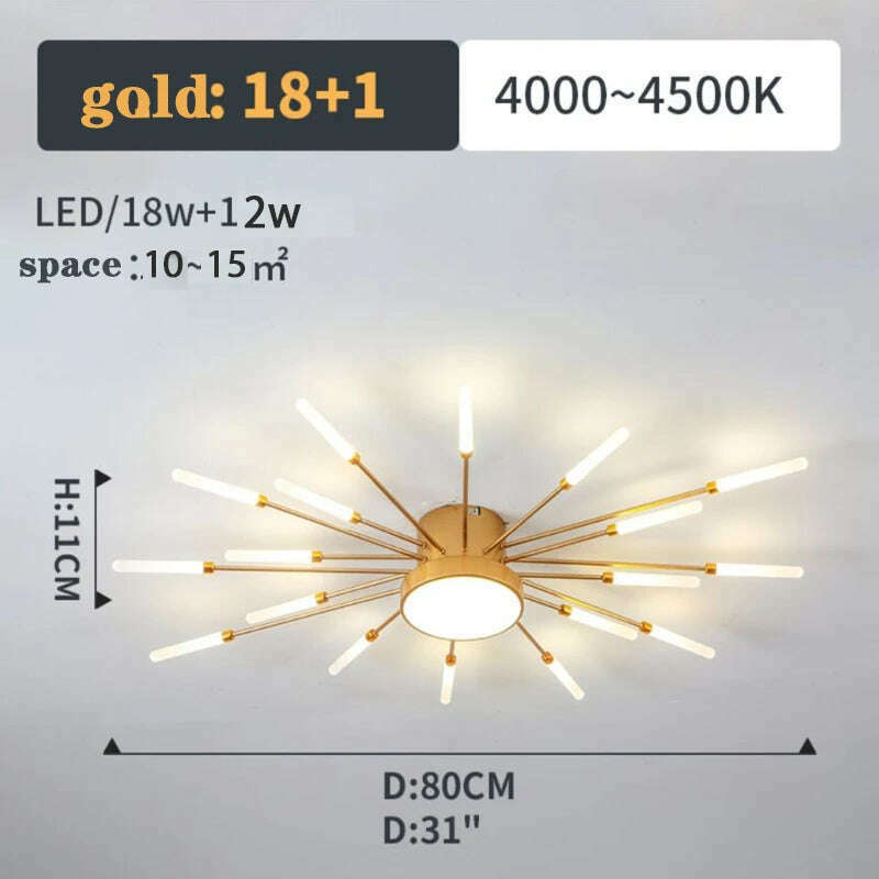 Firework Shape Ceiling Lamp New Led Aisle Light for Study Room Bedroom Foyer Kitchen Indoor Lighting Villa Apartment Chandelier - KIMLUD