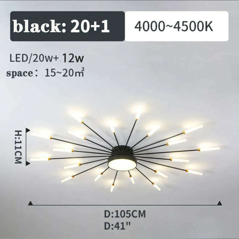 Firework Shape Ceiling Lamp New Led Aisle Light for Study Room Bedroom Foyer Kitchen Indoor Lighting Villa Apartment Chandelier - KIMLUD
