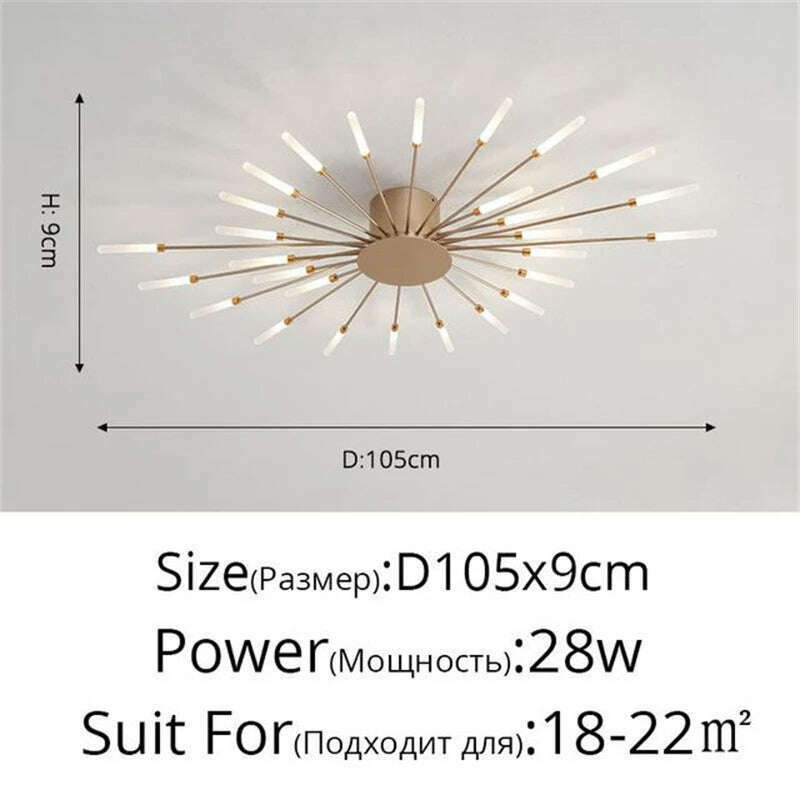 Firework Shape Ceiling Lamp New Led Aisle Light for Study Room Bedroom Foyer Kitchen Indoor Lighting Villa Apartment Chandelier - KIMLUD