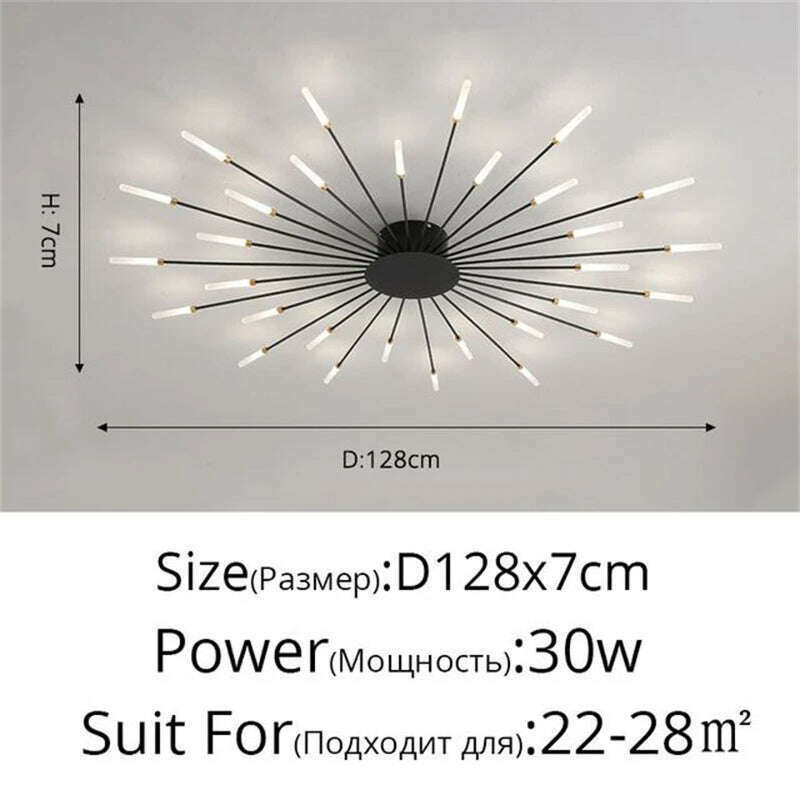 Firework Shape Ceiling Lamp New Led Aisle Light for Study Room Bedroom Foyer Kitchen Indoor Lighting Villa Apartment Chandelier - KIMLUD