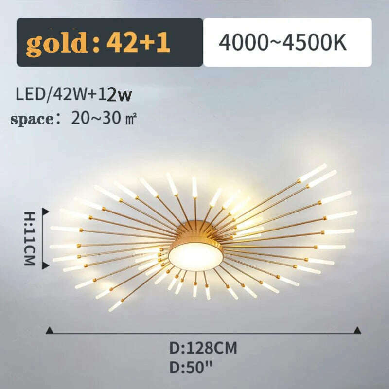 Firework Shape Ceiling Lamp New Led Aisle Light for Study Room Bedroom Foyer Kitchen Indoor Lighting Villa Apartment Chandelier - KIMLUD