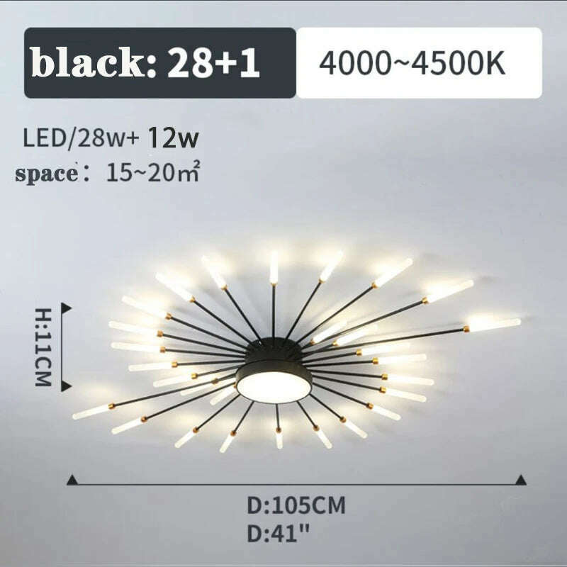 Firework Shape Ceiling Lamp New Led Aisle Light for Study Room Bedroom Foyer Kitchen Indoor Lighting Villa Apartment Chandelier - KIMLUD