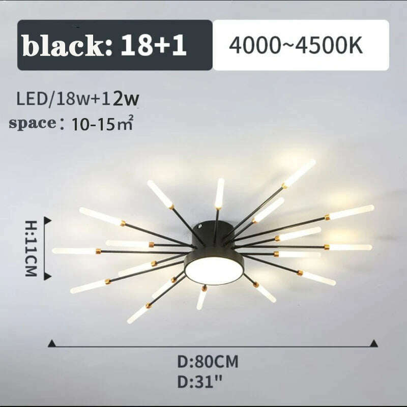 Firework Shape Ceiling Lamp New Led Aisle Light for Study Room Bedroom Foyer Kitchen Indoor Lighting Villa Apartment Chandelier - KIMLUD