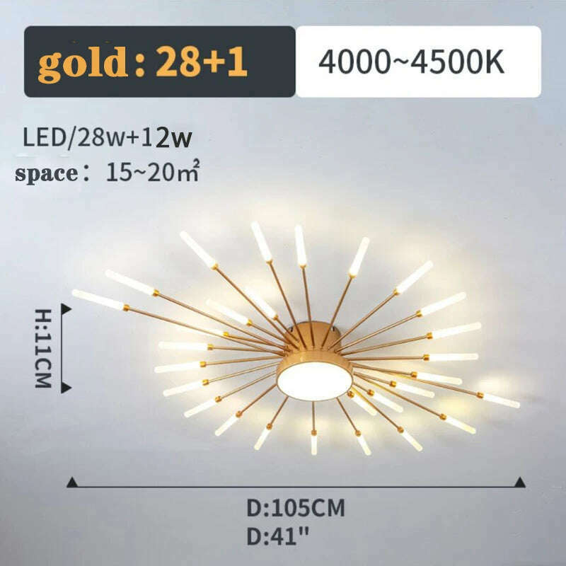 Firework Shape Ceiling Lamp New Led Aisle Light for Study Room Bedroom Foyer Kitchen Indoor Lighting Villa Apartment Chandelier - KIMLUD