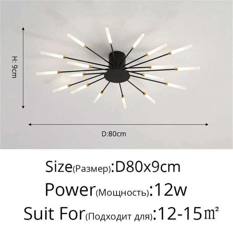 Firework Shape Ceiling Lamp New Led Aisle Light for Study Room Bedroom Foyer Kitchen Indoor Lighting Villa Apartment Chandelier - KIMLUD