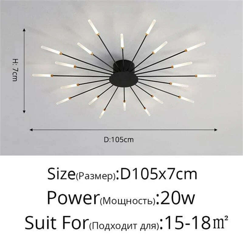 Firework Shape Ceiling Lamp New Led Aisle Light for Study Room Bedroom Foyer Kitchen Indoor Lighting Villa Apartment Chandelier - KIMLUD