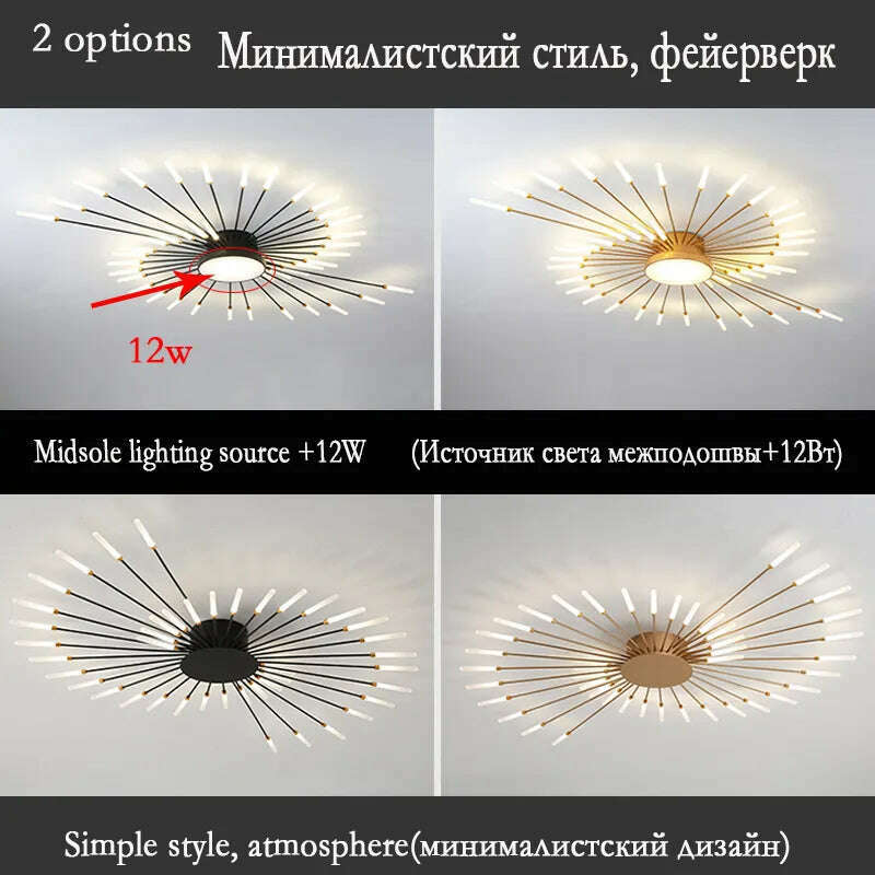 Firework Shape Ceiling Lamp New Led Aisle Light for Study Room Bedroom Foyer Kitchen Indoor Lighting Villa Apartment Chandelier - KIMLUD