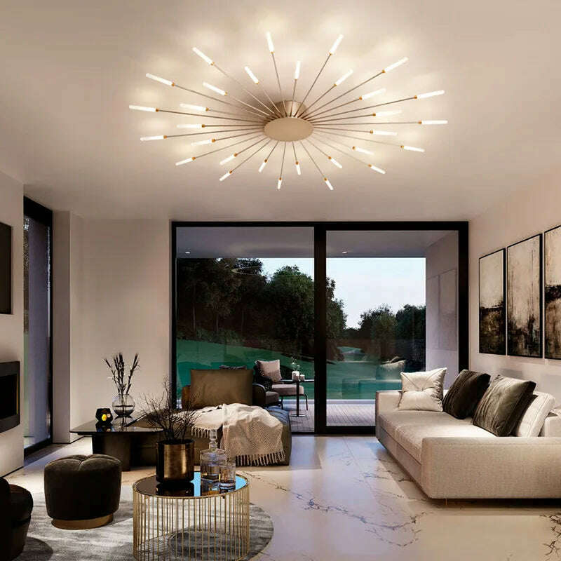 Firework Shape Ceiling Lamp New Led Aisle Light for Study Room Bedroom Foyer Kitchen Indoor Lighting Villa Apartment Chandelier - KIMLUD