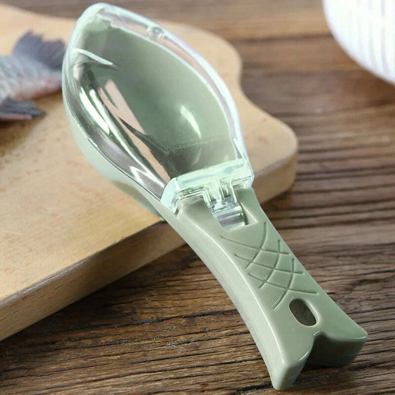 Fish Skin Brush Kitchen Tools Fish Scale with Lid Scraping Fishing Scale Brush Fish Skin Graters Cleaning Peeler Seafood Tool - KIMLUD