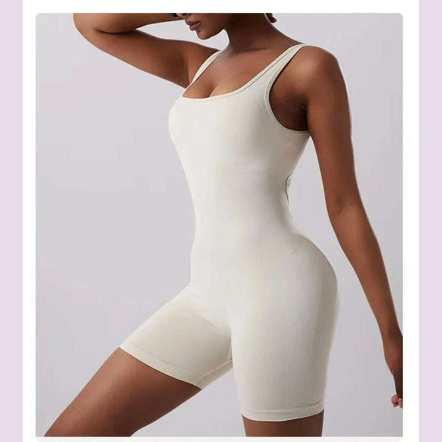 KIMLUD, Fitness Jumpsuit One Piece Quick Drying Backless Jumpsuit Hip Lifting Sexy Seamless Running Sports Yoga Suit Clothing, KIMLUD Womens Clothes