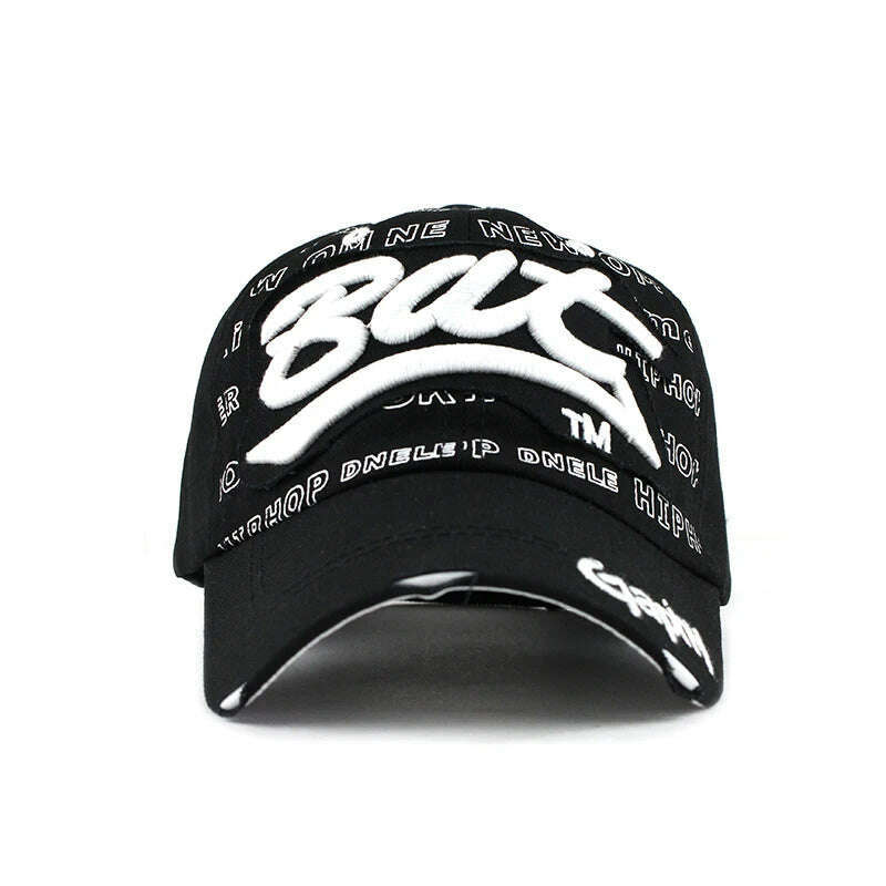 KIMLUD, Cotton-Acrylic Snapback Hat With Curved Brim — Black | KIMLUD, KIMLUD Womens Clothes