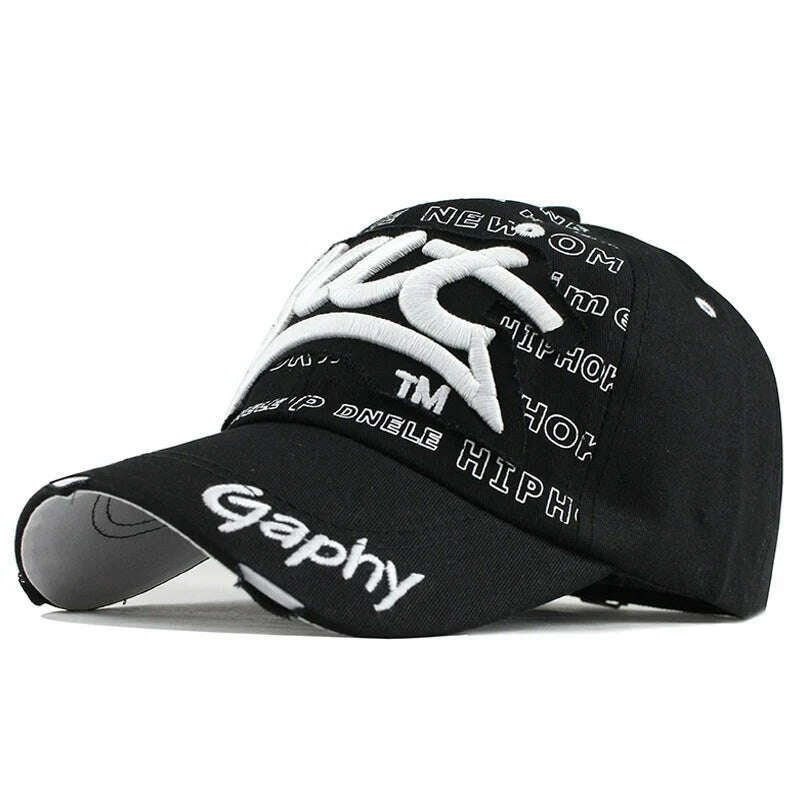 KIMLUD, Cotton-Acrylic Snapback Hat With Curved Brim — Black | KIMLUD, KIMLUD Womens Clothes