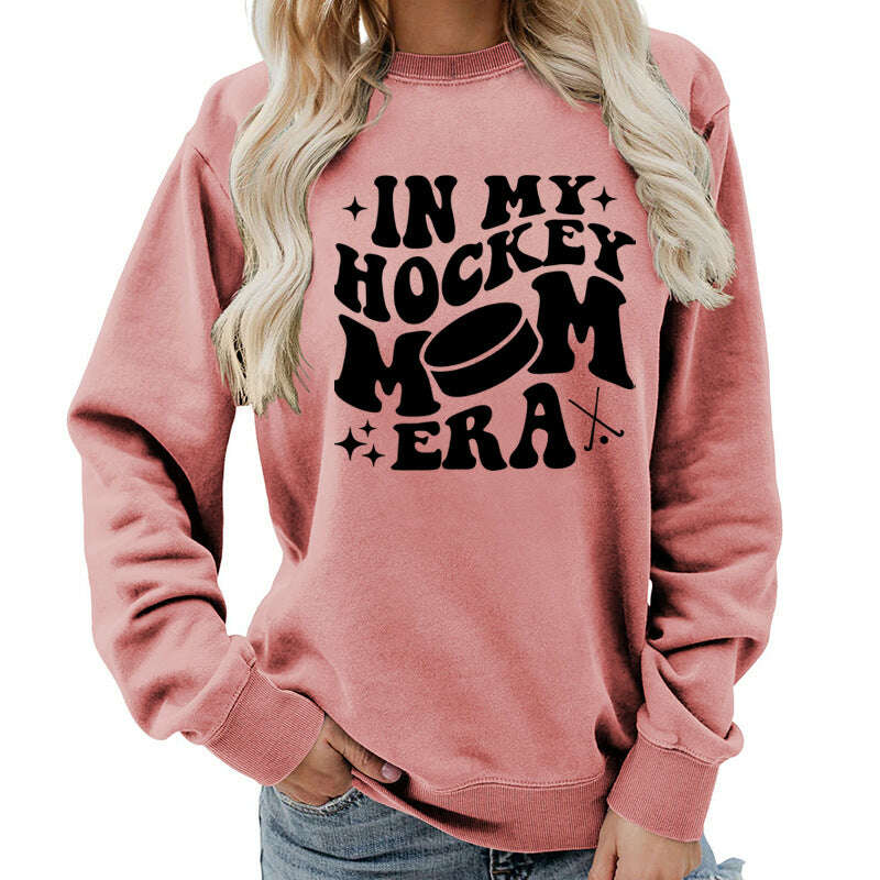 Fleece Sweatshirt Graphic Print Cozy Loungewear Pink KIMLUD