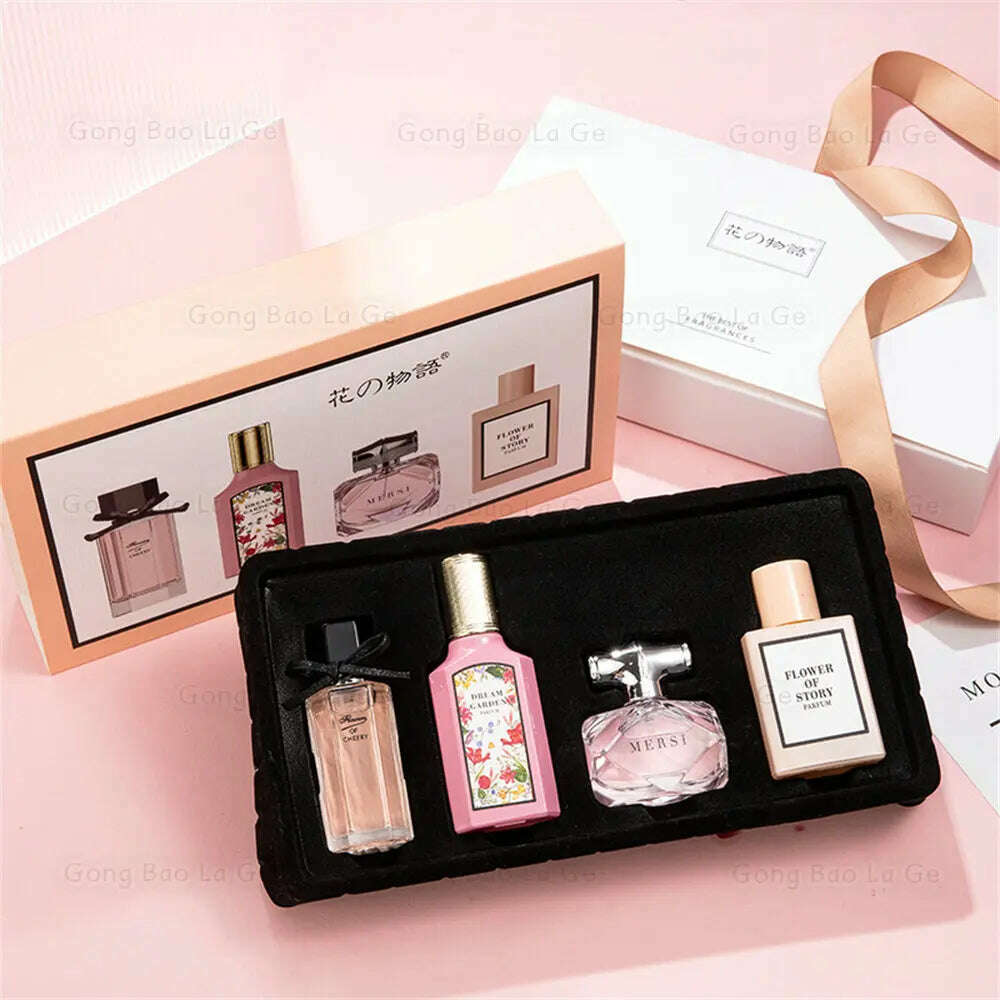 KIMLUD, Floral Scent Gift Box 110ml Four Piece Set духи Women Perfume Lasting Fragrance Floral Scent Pheromone Eau De Parfum Men Cologne, KIMLUD Womens Clothes