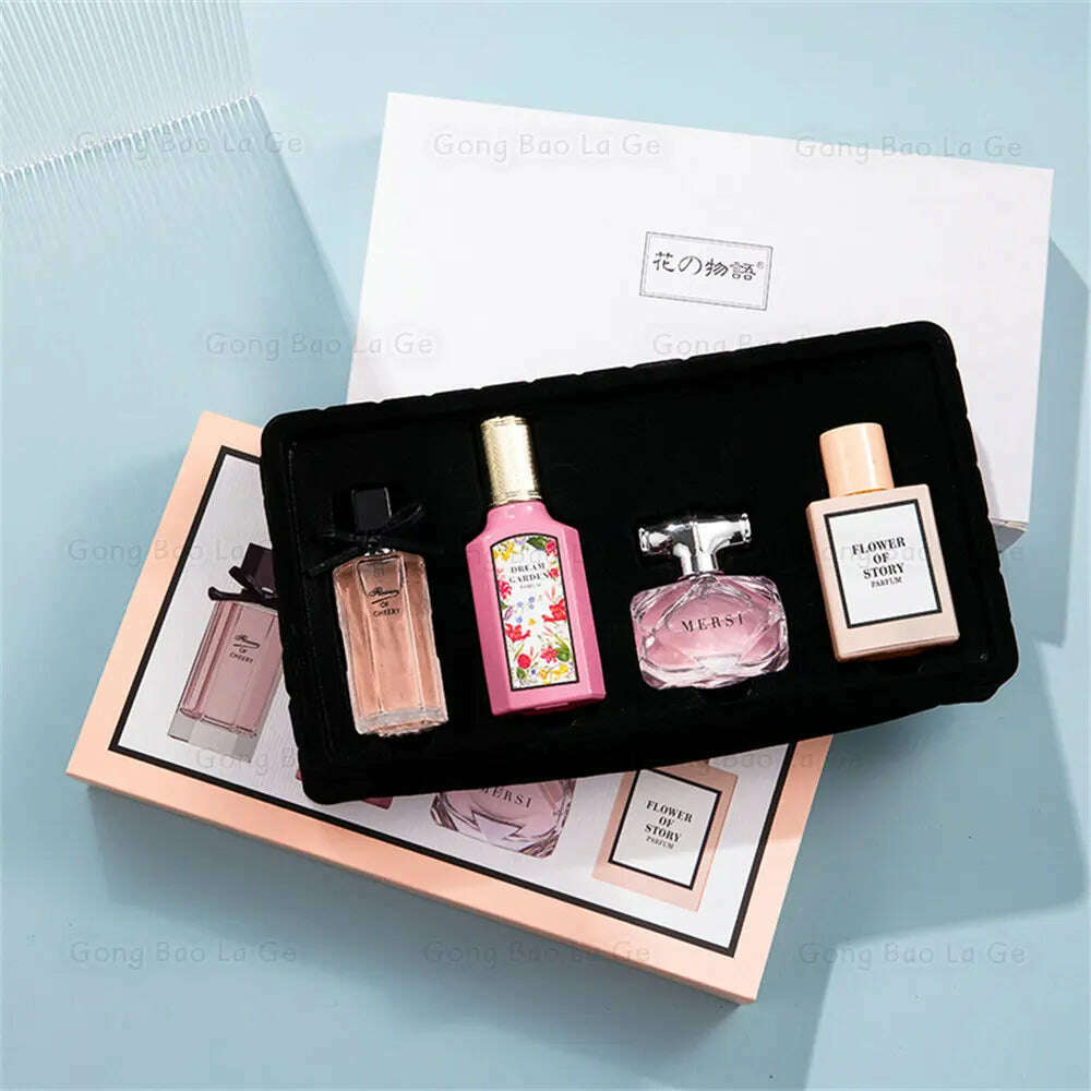 KIMLUD, Floral Scent Gift Box 110ml Four Piece Set духи Women Perfume Lasting Fragrance Floral Scent Pheromone Eau De Parfum Men Cologne, KIMLUD Womens Clothes