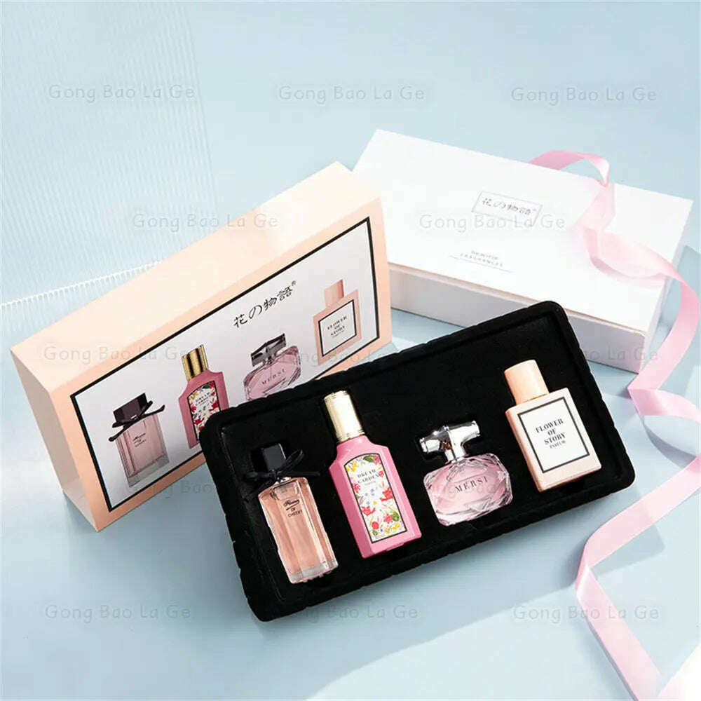 KIMLUD, Floral Scent Gift Box 110ml Four Piece Set духи Women Perfume Lasting Fragrance Floral Scent Pheromone Eau De Parfum Men Cologne, KIMLUD Womens Clothes