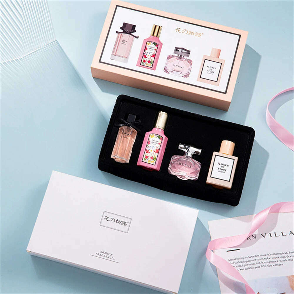 KIMLUD, Floral Scent Gift Box 110ml Four Piece Set духи Women Perfume Lasting Fragrance Floral Scent Pheromone Eau De Parfum Men Cologne, KIMLUD Womens Clothes