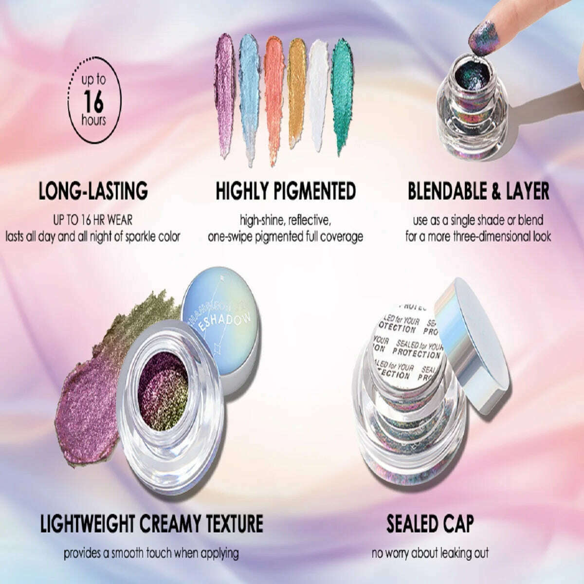 FOCALLURE Chameleon Liquid Eyeshadow 24 Colors Long Lasting Waterproof Pearlescent Glitter Shimmer Eye Shadow Makeup Cosmetics - KIMLUD