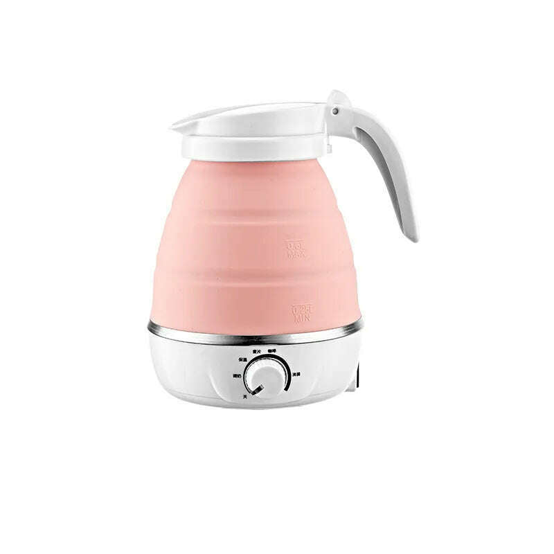 KIMLUD, Foldable And Portable Teapot Water Heater 0.6L 600W Electric Kettle For Travel And Home Tea Pot Water Kettle Silica Gel, Pink / AU, KIMLUD APPAREL - Womens Clothes