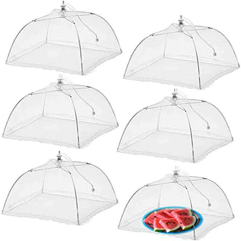 Foldable Food Mesh Cover Fly Anti Mosquito Pop-Up Food Cover Umbrella Meal Vegetable Fruit Breathable Cover Kitchen Accessories - KIMLUD