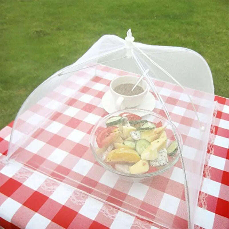 Foldable Food Mesh Cover Fly Anti Mosquito Pop-Up Food Cover Umbrella Meal Vegetable Fruit Breathable Cover Kitchen Accessories - KIMLUD