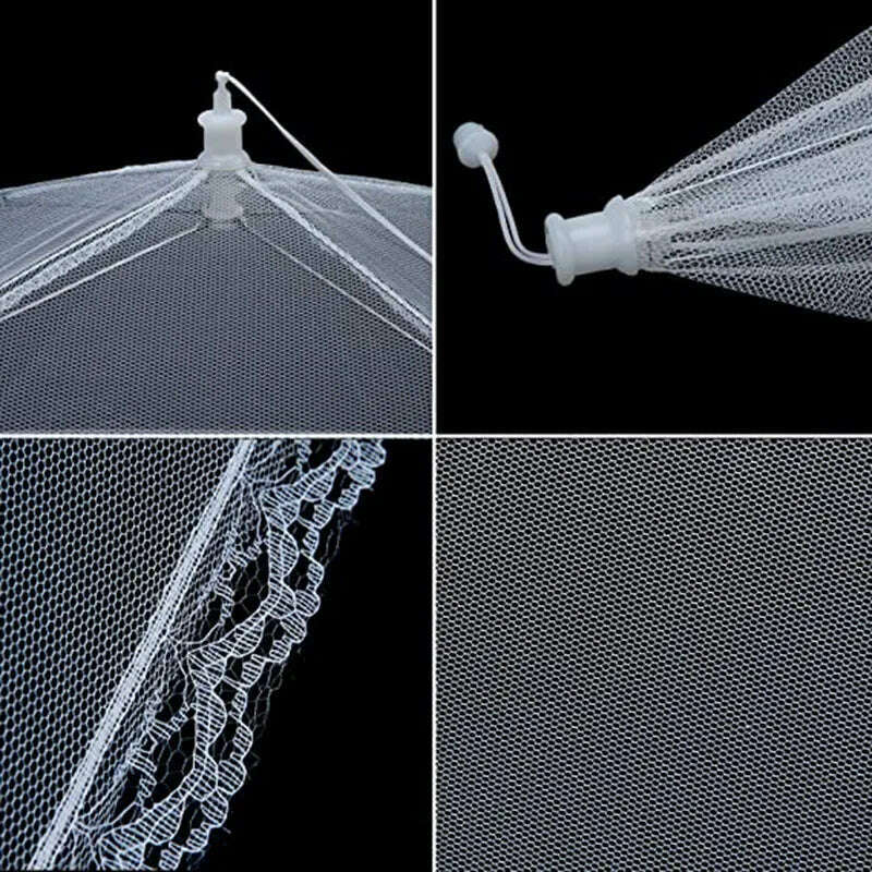 Foldable Food Mesh Cover Fly Anti Mosquito Pop-Up Food Cover Umbrella Meal Vegetable Fruit Breathable Cover Kitchen Accessories - KIMLUD