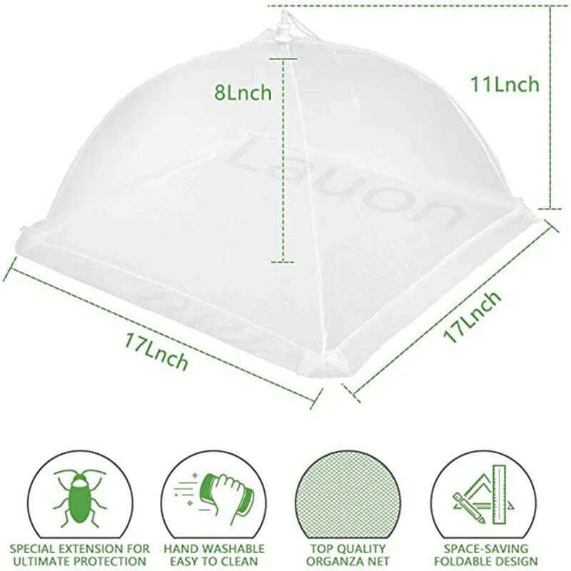Foldable Food Mesh Cover Fly Anti Mosquito Pop-Up Food Cover Umbrella Meal Vegetable Fruit Breathable Cover Kitchen Accessories - KIMLUD