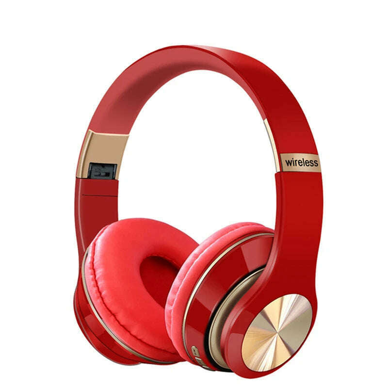 Foldable Sport Earphone HiFi Headset Wireless Headphones Bluetooth Music Headset Over Ear Bass Earphone With Mic Support TF Card - KIMLUD