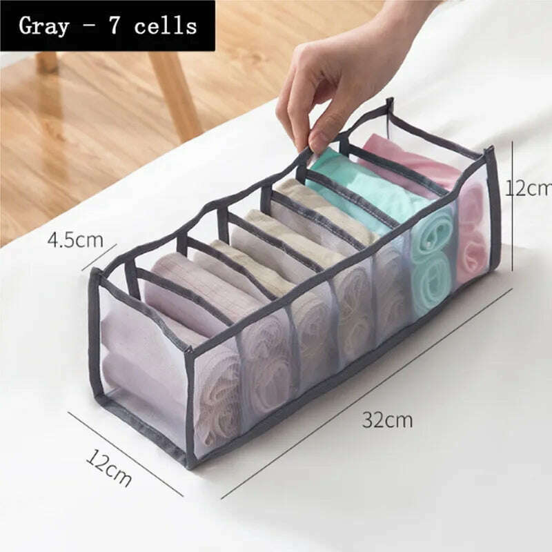 Foldable Underwear Pants Storage Box Nylon Drawer Finishing Dormitory Storage Bra Finishing Breathable Mesh Bag - KIMLUD