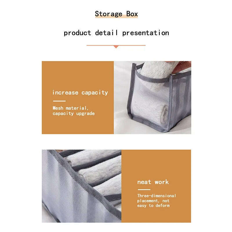 Foldable Underwear Pants Storage Box Nylon Drawer Finishing Dormitory Storage Bra Finishing Breathable Mesh Bag - KIMLUD
