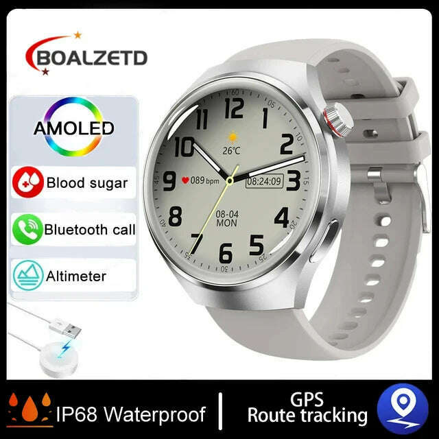 KIMLUD, For Huawei GT4 PRO Smart Watch Men Watch 4 Pro AMOLED HD Screen Bluetooth Call GPS NFC Heart rate Blood Pressure SmartWatch 2024, Silver / GPS smart watch, KIMLUD APPAREL - Womens Clothes