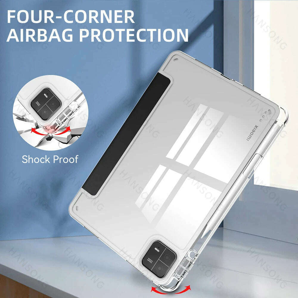 KIMLUD, For Mi Pad Case for Xiaomi Mi Pad 5 & 5 Pro 11 inch HD Transparent Case for Mi Pad 6 & 6 Pro 11 inch with Awake / Sleep Cover, KIMLUD Womens Clothes