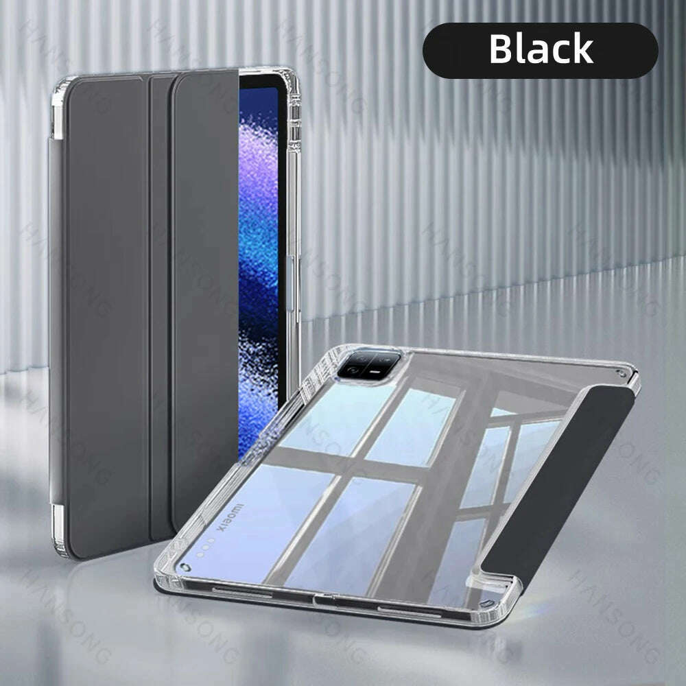 KIMLUD, For Mi Pad Case for Xiaomi Mi Pad 5 & 5 Pro 11 inch HD Transparent Case for Mi Pad 6 & 6 Pro 11 inch with Awake / Sleep Cover, Black / Mi Pad 6-6 Pro 11 in, KIMLUD APPAREL - Womens Clothes