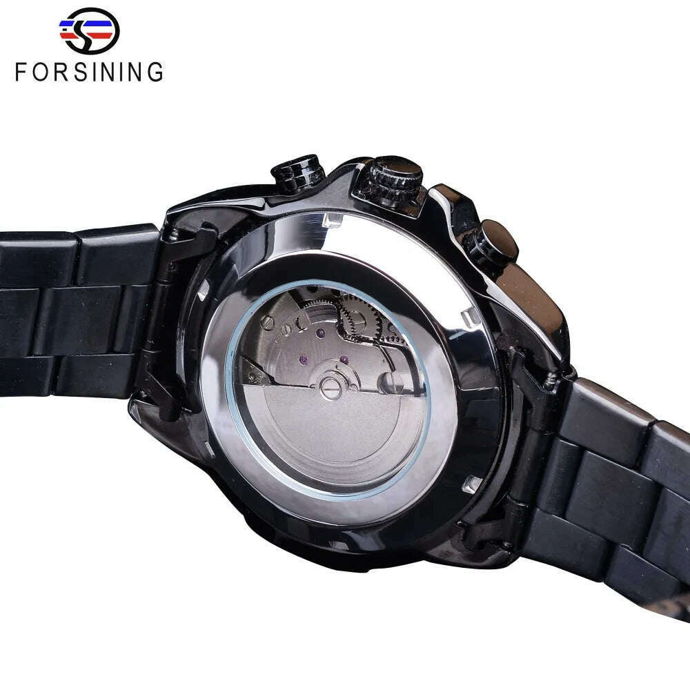 KIMLUD, Forsining 2019 3 Dial Calendar Multifunction Military Luminous Hand Mens Mechanical Sport Automatic Wrist Watch Top Brand Luxury, KIMLUD Womens Clothes
