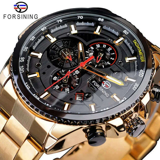 KIMLUD, Forsining 2019 3 Dial Calendar Multifunction Military Luminous Hand Mens Mechanical Sport Automatic Wrist Watch Top Brand Luxury, GMT1137-2 / CHINA, KIMLUD Womens Clothes